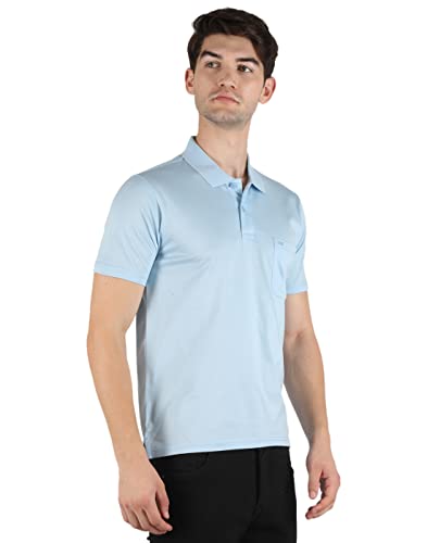 Image of Monte Carlo Mens White Plain Collar T-Shirt |22203606-1