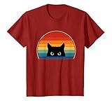 Gato Retro Vintage Funny Black Cat Shirt Retro Style Cat Love Camiseta