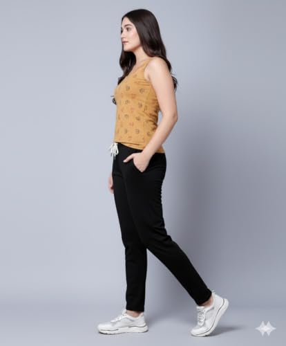 Image of DIAZ Women's Tank Top and Lower Set for Women | Stylish Cotton Co-Ord Set | Sleeveless Top & Jogger Lower for Women |Comfortable Stretchable Fabric 2-Piece Combo Set|women co ord set