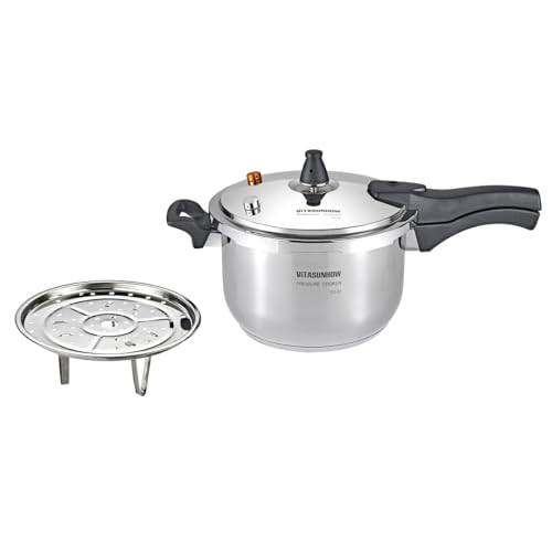 VITASUNHOW Olla a presión de acero inoxidable, compatible con inducción, garantiza una distribución uniforme del calor, ideal para cocinar a presión o cocinar al vapor (7 litros)