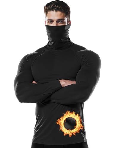 DRSKIN Camisa masculina de compressão térmica ou conjunto de camadas de base forradas com lã Top & B