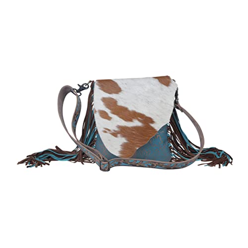 Myra Bag Brown Dapples Conceal Carry Fringe Crossbody Bag S-3963