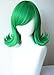 Short Green wig for women Green wavy green wig women costume synthetic wig 14inches for tatsumaki costume wig for women (3325-1)