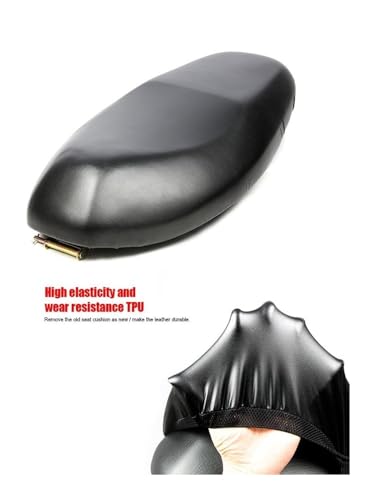 Funda de cojín para moto y scooter negra protectora e impermeable 6