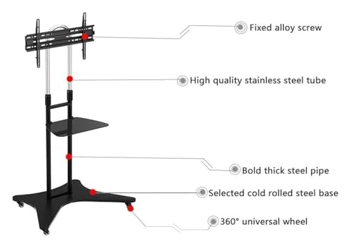 Soporte móvil para TV ajustable en altura miniatura 2