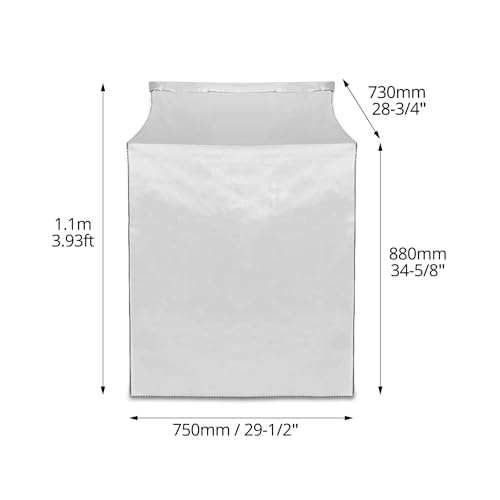 QWORK Washer and Dryer Covers, 2 Pack Heavy Duty Waterproof Washing Machine Cover for Most Top Load or Front Load Machine, Dustproof, All Weather Protection, 29" W x 28" D x 43" H by QWORK - Used condition - Image 6
