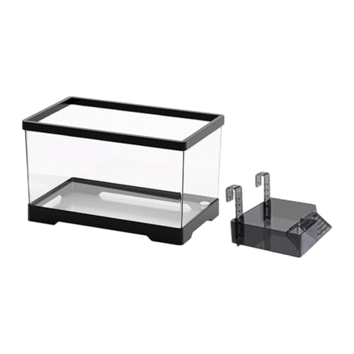 Kit de démarrage pour aquarium en polycarbonate robuste noir avec plateforme taille L - 2