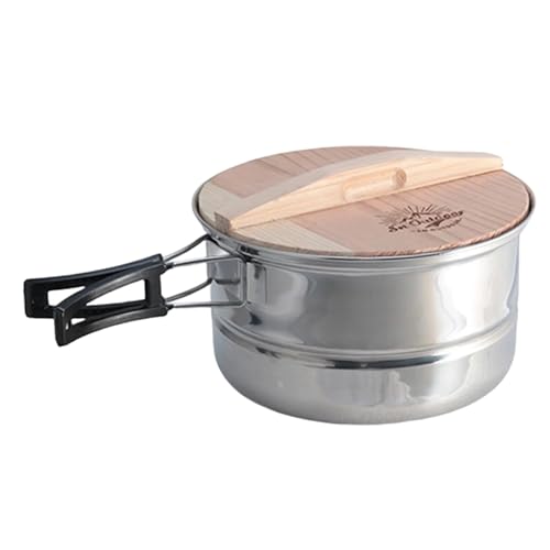 Vaporera De Acero Inoxidable - Olla De Vapor De Cocina, Olla Portátil De Titanio | Olla Al Vapor Multicapa De Acero Inoxidable Con Tapa De Madera, Olla Al Vapor Multifuncional