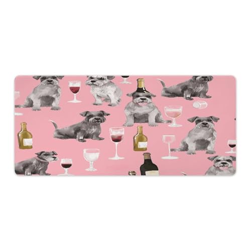 Grand tapis de souris de bureau schnauzer idéal pour le télétravail à la maison