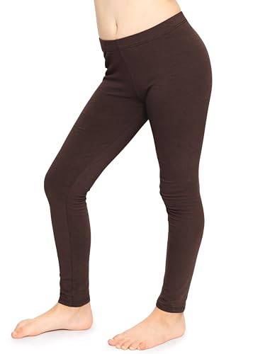 STRETCH IS COMFORT Girls Cotton Leggings Brown XX-Large
