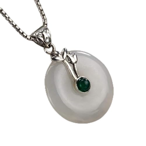 Collier jade boucle de la paix en argent vintage pour un style quotidien chic