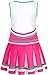 Costumerry Cheerleader Costume for Girls Cheerleading Outfit with Pom Poms Halloween Party Dress Up (8-9 Years)