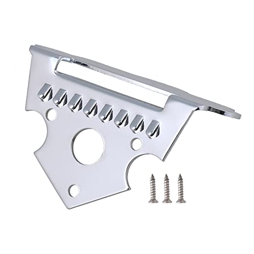 BQLZR 60 x 50mm Silver Zinc Alloy Mandolin Tailpiece Parts for 8 String Mandolin Guita, 6x5x0.13cm/2.36x1.97x0.05inch(LxWxT)