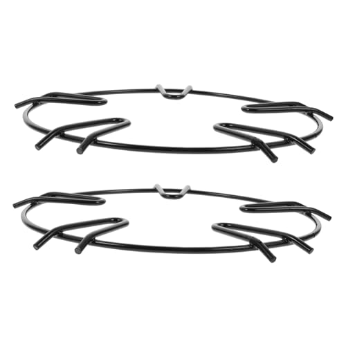 Ciieeo 2Pcs Non Slip Gas Stove Racks for Enamel Milk Pots Cookware Support Accessories Black Easy to Install Compatible with Household Gas Stoves Stable Base for Various Pot