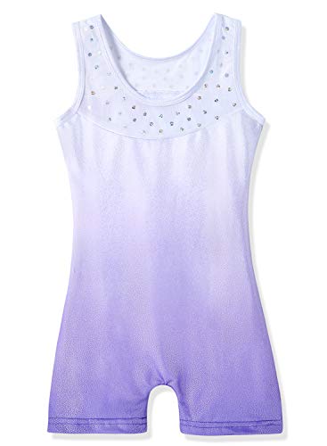 Hoziy Leotards For Girls Gymnastics 4T 5T Purple Snow Ice Sparkly Sequins Biketards thumb #1