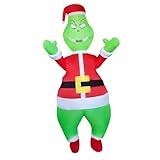 STEPINORLD Inflatable Costume Christmas Green Santa Blow Up Santa Outfit Full Body for Adult/Christmas Party/Parade (Green Santa)