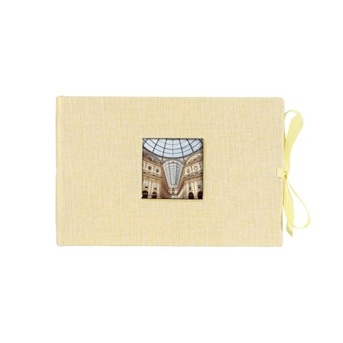 Kolo Noci Small 4x6 Photo Album, Holds 24 Photos, Ideal for Weddings and Baby Books, Yellow Chambray
