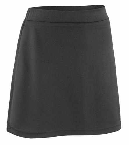 Girls School Skort – 2-in-1 Smart Uniform Skirt with Built-in Stretchy Shorts – Flat Front, Non-Pleated & Pocket-Free – PE, Sports & Daily Wear (UK, Age, 9 Years, 10 Years, Regular, Black)