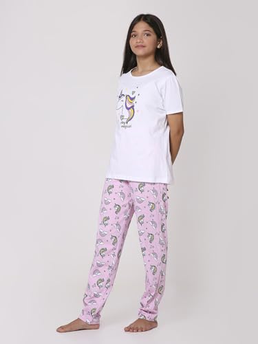 Image of TotzTouch Cotton Girls Night Suit | Pajama Set | Night Dress Graphic Printed Age 6 Months to 15 Years Different Patterns Suitable for Summer and Winter to Choose (Pack of 1)