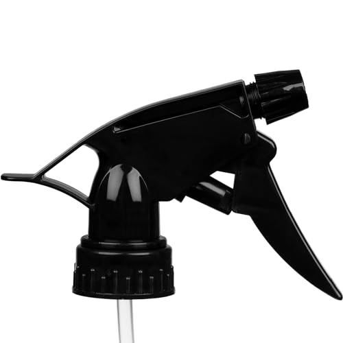 Generic All Purpose T-8 Black Trigger Sprayer with 9-1/4"" Dip Tube and 28mm 28-400 Nozzle, 6 Pack, Industrial Grade, Heavy Duty, Chemical Resistant, Adjustable Stream Mist, for Spray Bottles3
