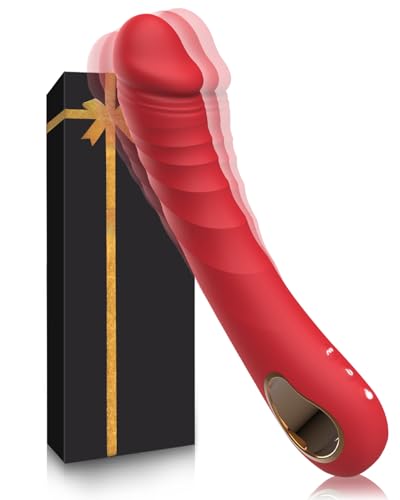 Vibradorador Mujer Juguetes Eroticos Dildo Realista Vibrador con 10 Modos Vibradores Consoladores.. para Mujer con Vibración Vibradorador Succionador Clítoris Juguete Sexualmujer (Rojo)