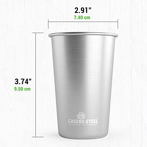 Stainless Steel Cups 10 Oz Tumbler (4 Pack) - Premium Metal Drinking Glasses | Stackable Durable Cup (10 Oz) #TOP3