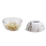 METAN Paper Clips, Gold Tone, in Marble White Magnetic Box, 1.1