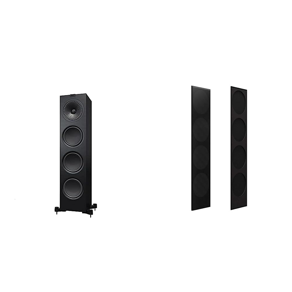 Kef Q950 Floorstanding Speaker Each Black And Speaker Grille Q950