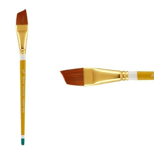 Creative Mark Qualita Golden Taklon Single Brush - Angular - Size 3/4
