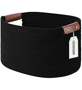 ECDYQXVU Cotton Rope Basket, Storage Baskets with Handle, 15x10x9 Inch Woven Basket for Shelves, ...