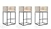 Manhattan Comfort 3-BS018-CR Embassy Cream & Black Metal Barstool, 38 x 21 x 20.5 in. - Set of 3