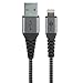 Produktbild goobay 49267 Lightning Kabel Apple  MFi Zertifiziert  Extra Robustes Premium Textilkabel mit Metallsteckern - 0,5m, space grey