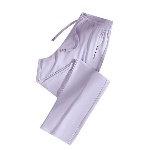 Image of NSICBMNO Purple Tracksuit Bottoms Women High Waisted Jogging Bottoms Walking Trousers with Pockets Casual Summer Trousers Lightweight Tracksuit Straight Leg Yoga Pant Sport Pants Plus Size