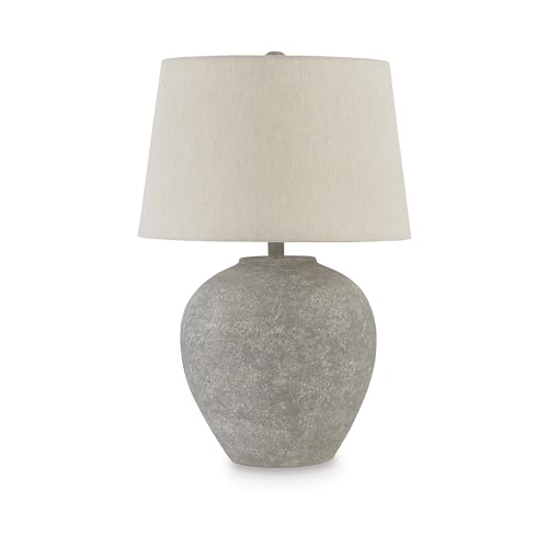 Signature Design by Ashley Dreward Casual 25 Inch Paper Table Lamp, Smoky Brown Finish