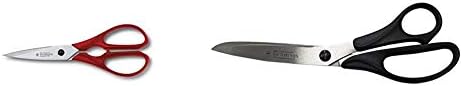Victorinox Red Handled Kitchen Scissors & Stainless All-Purpose Scissors, Steel, Black/Silver, 23 cm