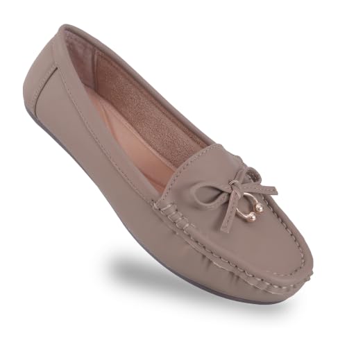 Image of CatBird Women's Flat Shoes for Casual & Office Wear, Bow Detail Slip-On Loafers