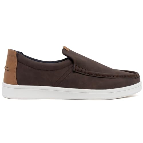 Image of Nautica Men's Slip-On Loafers Casual Moc Toe Sneakers Boat Shoes Slipper for Men - Lightweight & Comfortable - Derwin