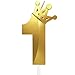 Gold Number 1 Birthday Candleä¸¨1st Birthday Party Gold Theme Decorationsä¸¨3D Crown Designed Number Candles for Birthday Cake Topper Decorationsï¼ˆ1 Candle Goldï¼‰