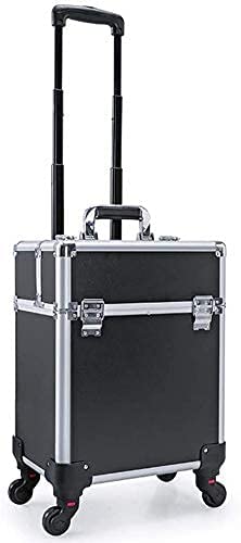 Image of Adson Professional Beauty Makeup Cosmetic Aluminium Vanity Trolley (Black)