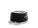 Smeg 50's Style Retro Aesthetic 4 Slice Toaster 6 Presets Extra Wide Slots Black TSF03BLUS