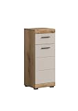 xonox.home   Standschrank Scout 37x88x31 cm in Evoak Eiche und Kaschmir matt   Midischrank Badschrank Badmöbel Schrank   schöner Blickfang hochwertig verarbeitet robust und langlebig