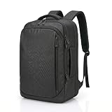 Zaino Business Porta PC 17.3' Impermeabile – Zaino da Lavoro e Ufficio Elegante, Zaino per Laptop e Tablet con Presa USB, Organizzato per Università, Pendolari e Viaggi di Lavoro Solido (Nero)