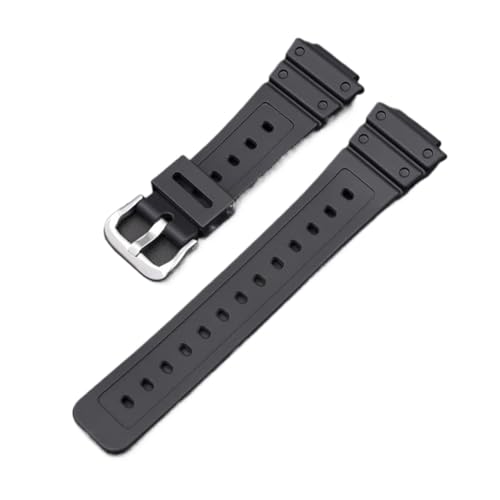 Bracelet montre silicone 16mm noir souple compatible Casio DW-6900 et GA-2100
