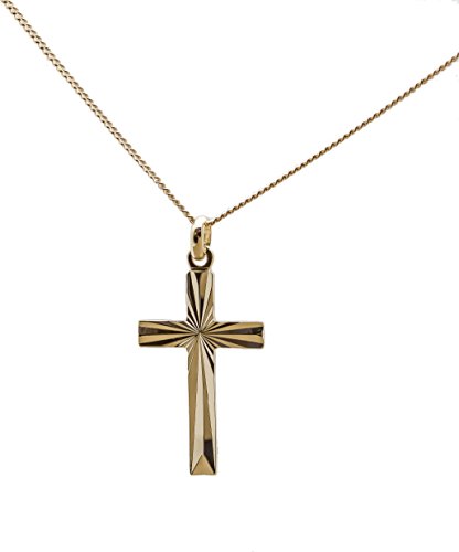 Coffret cadeau homme avec chaîne 50cm et pendentif croix chrétienne dorée