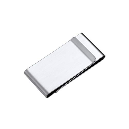 PROSTEEL Geldklammer zweilagige Geldscheinklammer Geldclip Edelstahl Visitenkarte Kreditkarte Geldscheine Brieftasche Halter Weihnachten Jahrestag für Männer, Silber