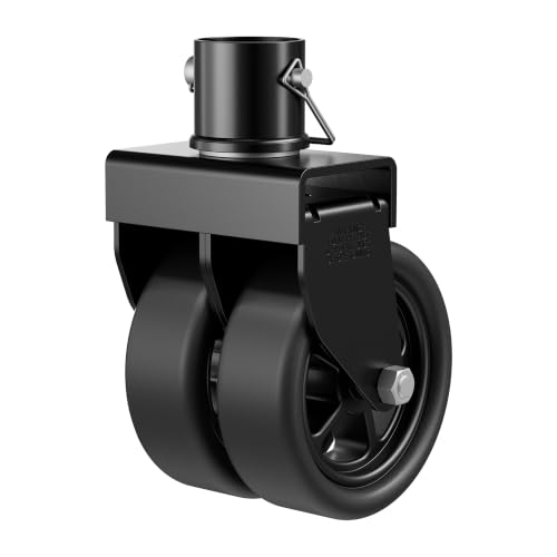 2 500lbs Dual 6 Trailer Jack Swivel Caster with Upgraded Spoked Wheels and Reinforced Bracket Black