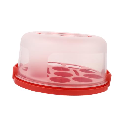 MUCKLILY 1Pc Portable Thicken Cake Carrier with Transparent Design Reusable Cupcake Box for Bakery Desserts Food Container with Elegant Display Cover