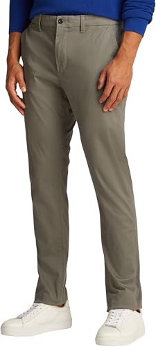 Tommy Hilfiger Uomo Pantaloni Chino Bleecker Printed Structure Slim Fit, Grigio (Hydrogen Grey), 31W/36L