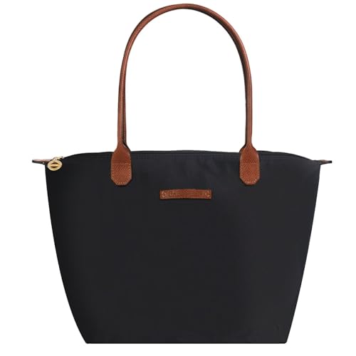 Waterproof Nylon Tote bag for Women Lightweight Designer Handbag with Zipper Stylish and Durable Purse