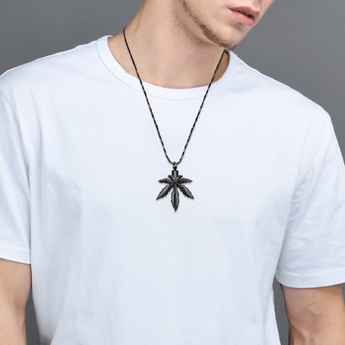 Imrsanl Marijuana Leaf Urn Necklace for Ashes for Men Women Adults Stainless Steel Maple Leaf Cremation Jewelry Urn Pendant Ashes Holder Memorial Locket4
